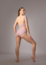 Crop top con maniche ad aletta Dahlia Move Dance Malva francese Back [Rosa]