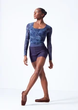 Top envolvente de malla Nayu Move Dance Delante 2 [Azul]