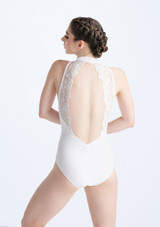 Maillot de encaje con cuello alto Alexine Ballet Rosa Blanco Detrás [Blanco]