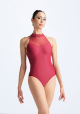 Maillot de encaje con cuello alto Alexine Ballet Rosa Rojo Delante [Rojo]