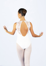 Maillot camisola con encaje Alba Ballet Rosa Blanco Detrás 2 [Blanco]