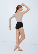 Weissman Asymmetric Cutout Crop Top Latte [Marrone]