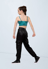 Weissman Satin Crop Top Giada [Verde]