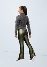 Weissman Vegan Leather Side-Split Pants Olive 9 [Verde]