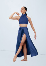 Weissman Charmeuse Maxi Skirt Blu Scuro 9 [Blu]