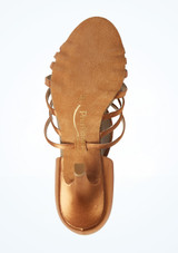 Scarpe da ballo da sala in raso dorato Pro 001 PortDance – 6,3 cm