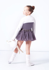 Bolero mullido para niñas Elsa Move Dance Blanco Detrás [Blanco]
