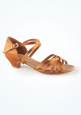 Scarpe da ballo da sala in raso Silvia Capezio 3,2 cm Marrone Scuro Side [Marrone]