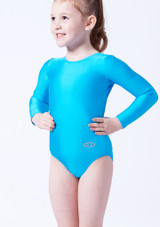 The Zone Rhapsody Long Sleeve Leotard - Kingfisher Martin Pescatore Front [Blu]