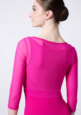 Crop top in rete trasparente con maniche a 3/4 Mirella
