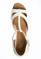 Microfibre PU T-bar cut-out ballroom and latin shoe Bianco Top [Bianco]