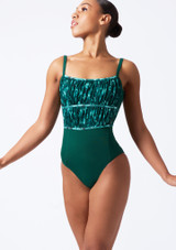 Body verde floreale con bretelle sottili Ayla Bloch