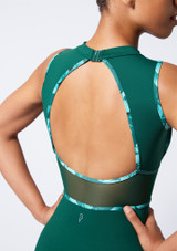 Body verde floreale con scollo all’americana Kara Bloch