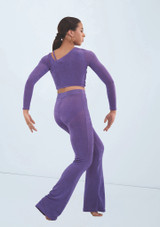 Weissman Ruched Long Sleeve Top Amethyst 6 [Viola]