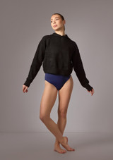 Felpa con cappuccio in maglia Nyla Move Dance Nero Front [Nero]