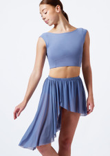 Gonna asimmetrica con volant Leighton Move Dance Blu Front [Blu]