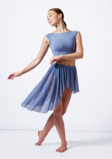 Gonna asimmetrica con volant Leighton Move Dance Blu Front [Blu]