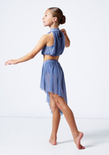 Gonna asimmetrica con volant Leighton Move Dance Blu Back 2 [Blu]