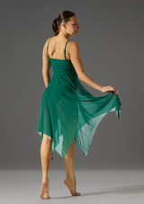 Abito lirico con bretelle sottili in tessuto trasparente a rete Cherish Jolista Sempreverde Back 4 [Verde]