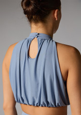 Crop top con scollo allâ€™americana Amour Jolista Blu ardesia Back 2 [Blu]