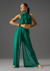 Crop top con scollo allâ€™americana Amour Jolista Sempreverde Front [Verde]