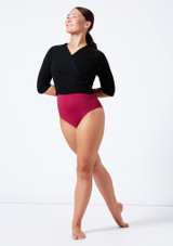 Ballet Wrap 3/4 sleeves Nero Front [Nero]