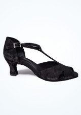 Scarpa da ballo con fascia a T colore nero Teresa Move Dance – 4,5 cm Nero Side [Nero]