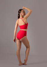 Crop Top con scollo allâ€™americana Tara Move Dance Rosso Back 2 [Rosso]