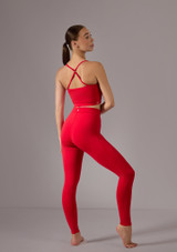 Crop Top incrociato sulla schiena Misha Move Dance Rosso Back [Rosso]