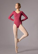 Body per ragazze a maniche lunghe Billie Move Dance Borgogna Front 2 [Rosso]