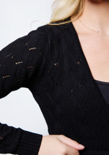 Bloch Nola Knit Wrap Top Nero Front 4 [Nero]