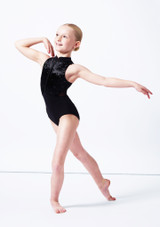 Body per ragazze stile canottiera Tanya Bloch Nero Front [Nero]