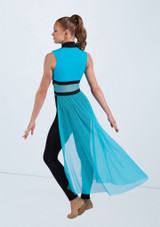 Weissman Two-Tone Back Panel Unitard Turchese 9 [Blu]