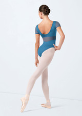 Bloch Olivia Cap Sleeve Leotard Cerulean Back [Blu]