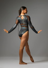 Jolista Cosmic Mesh Panel Leotard Nero [Nero]