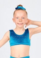 Elastico per capelli in velour per la ginnastica artistica Soar Alegra Teal Front 4 [Blu]