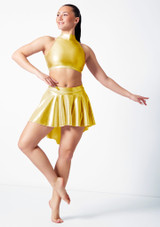 Crop top stile olimpionico metallizzato Electra Alegra Oro Front [Oro]