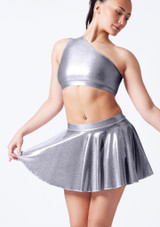 Top asimmetrico metallizzato Scarlett Alegra Grigio Scuro Front [Grigio]