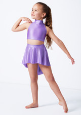 Crop top per ragazze lucido in stile olimpionico Electra Alegra Amethyst Front [Viola]