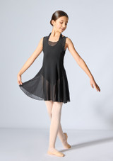 Vestito per ragazze in rete trasparente Serenity Move Dance Nero Front [Nero]