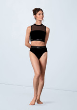 Crop top Dakota Bloch Nero Front [Nero]