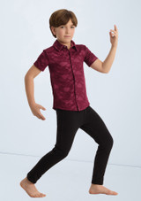 Weissman Boys Collared Lace Shirt Black Cherry 5 [Nero]