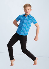 Weissman Boys Collared Lace Shirt Cielo Blu 5 [Blu]