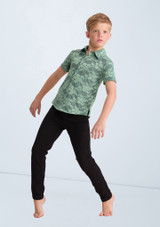 Weissman Boys Collared Lace Shirt Sage 5 [Verde]