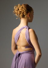 Costume lirico Jolista con velo di petali Profondo Lilla Back 4 [Viola]