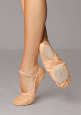 Scarpetta da danza classica in pelle con suola divisa Move Dance Rosa Front [Rosa]