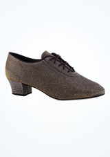 Zapatos de Baile Shine Diamant - 4cm Negro-Oro Lado 2 [Negro]