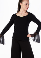 Camiseta de Baile con Manga Acampanada So Danca - Negro Negro Delante [Negro]