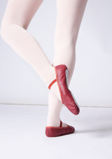 Mezze Punte Danza in Pelle Tappers and Pointers - Rosso Borgogna Back [Rosso]