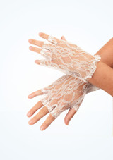 Guantes de encaje sin dedos Blanco Principal [Blanco]